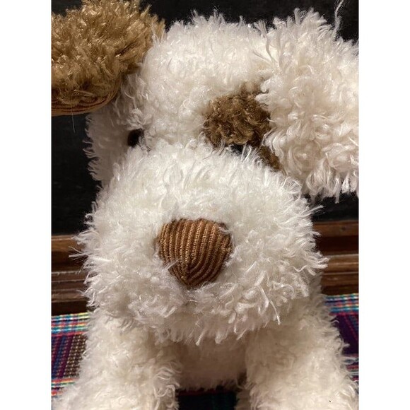 Barnes & Noble Dog Terrier Puppy Plush Cream White Brown Stuffed Animal “Noble” - Picture 3 of 12